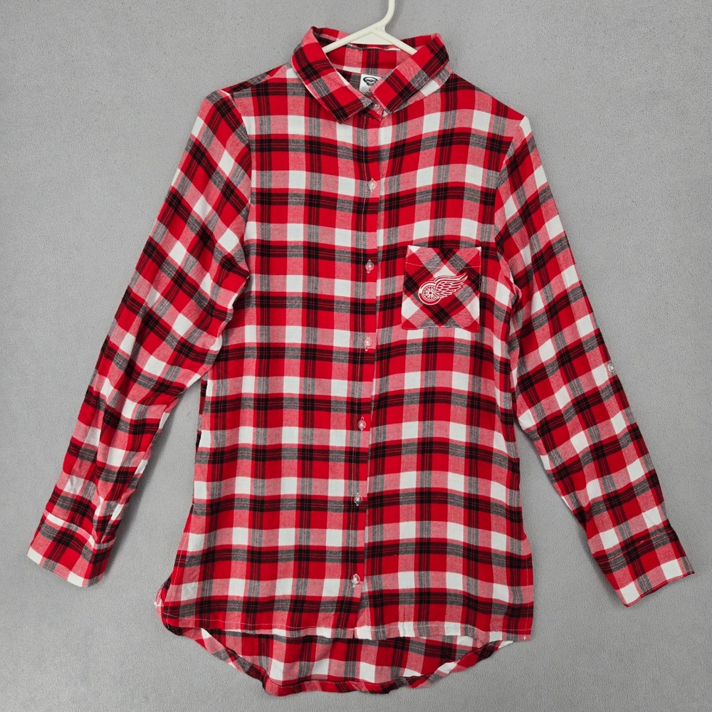 Concepts Sport Women S Detroit Red Wings Plaid Button Down Shirt NHL Sporty